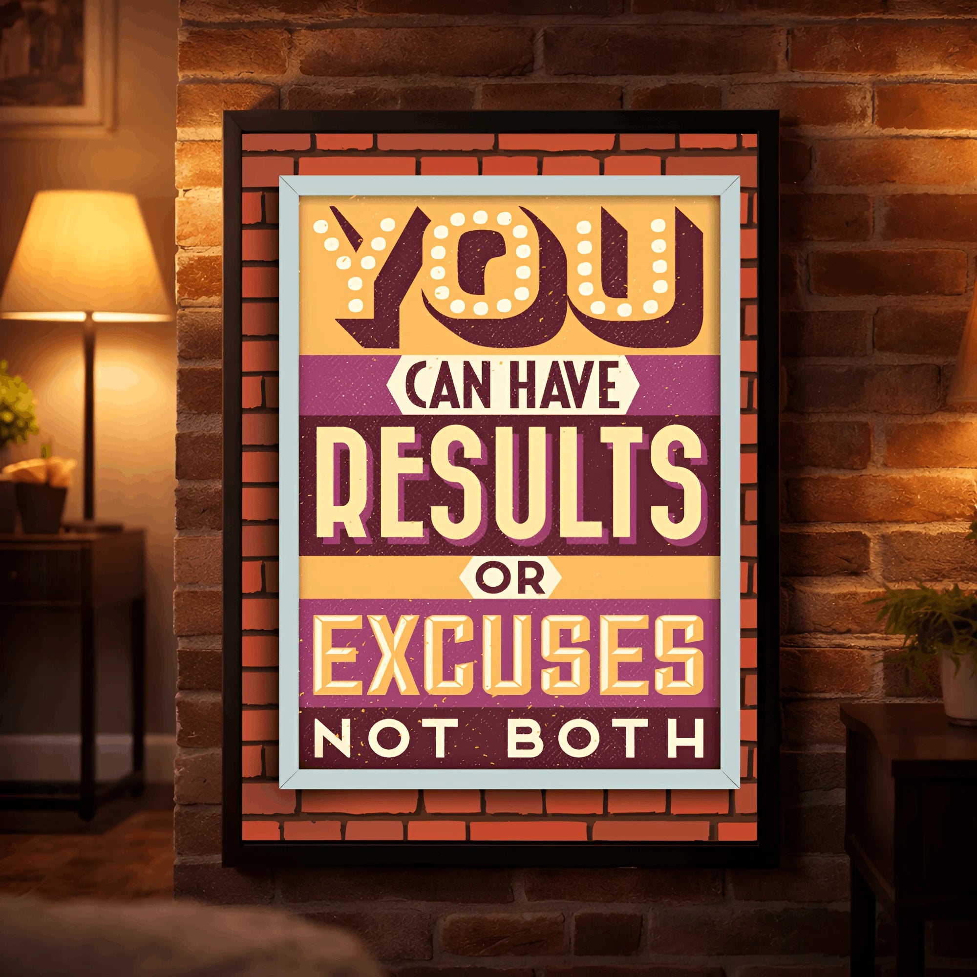 Excuses Don’t Win | Motivational Quote Frame