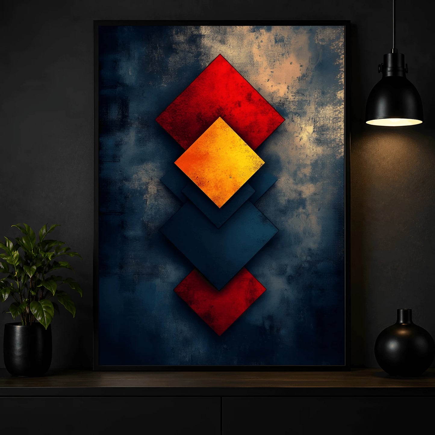 Chromatic Layers – Luxury Geometric Wall Frame