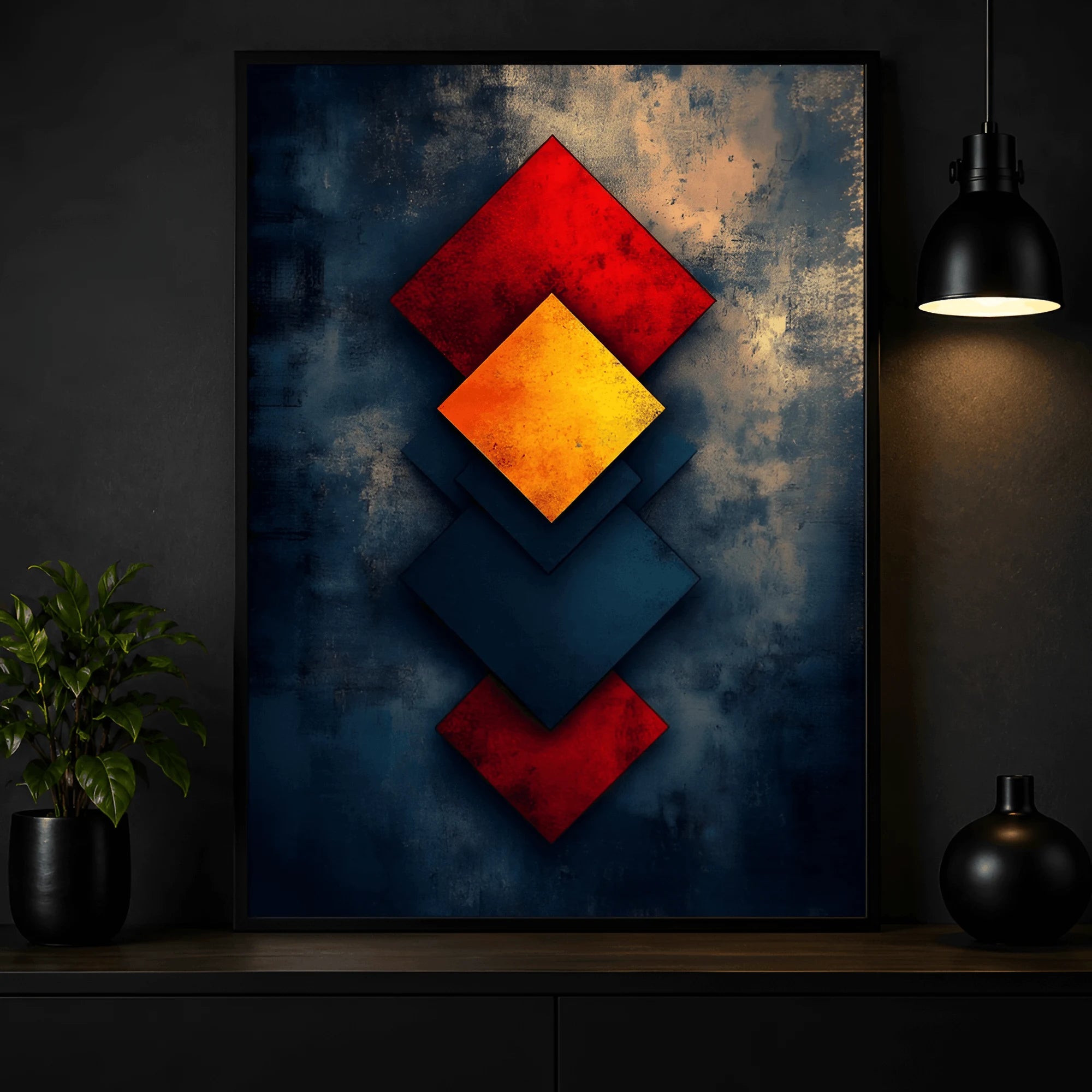 Chromatic Layers – Luxury Geometric Wall Frame