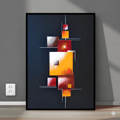 Radiant Cubes – Modern Abstract Geometric Wall Frame