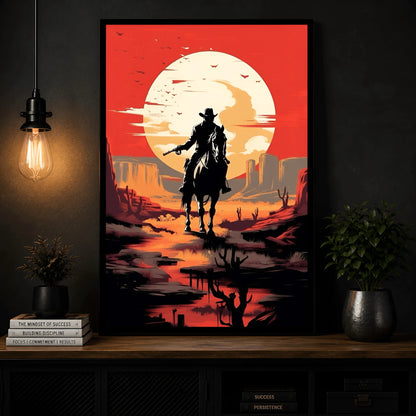 Desert Outlaw – Western Sunset Wall Frame