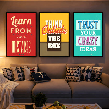 Journey to Success | Set of 3 Motivational Frames