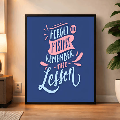 Lessons Over Regrets | Motivational Wall Frame