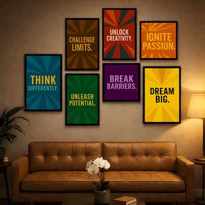 Bold Minds | Motivational Wall Frame Set (7-Piece)