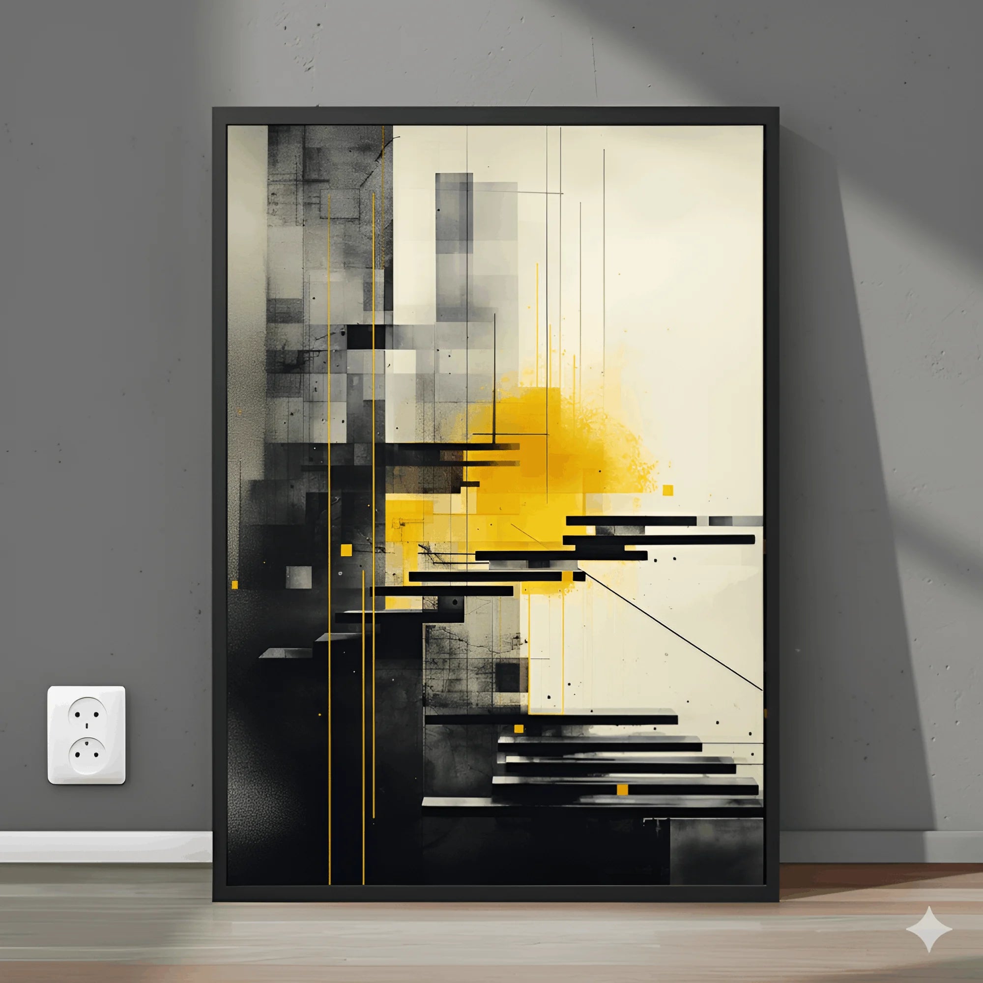 Golden Structure – Modern Geometric Abstract Wall Frame