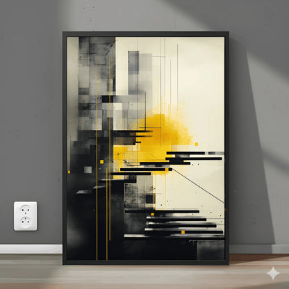 Golden Structure – Modern Geometric Abstract Wall Frame