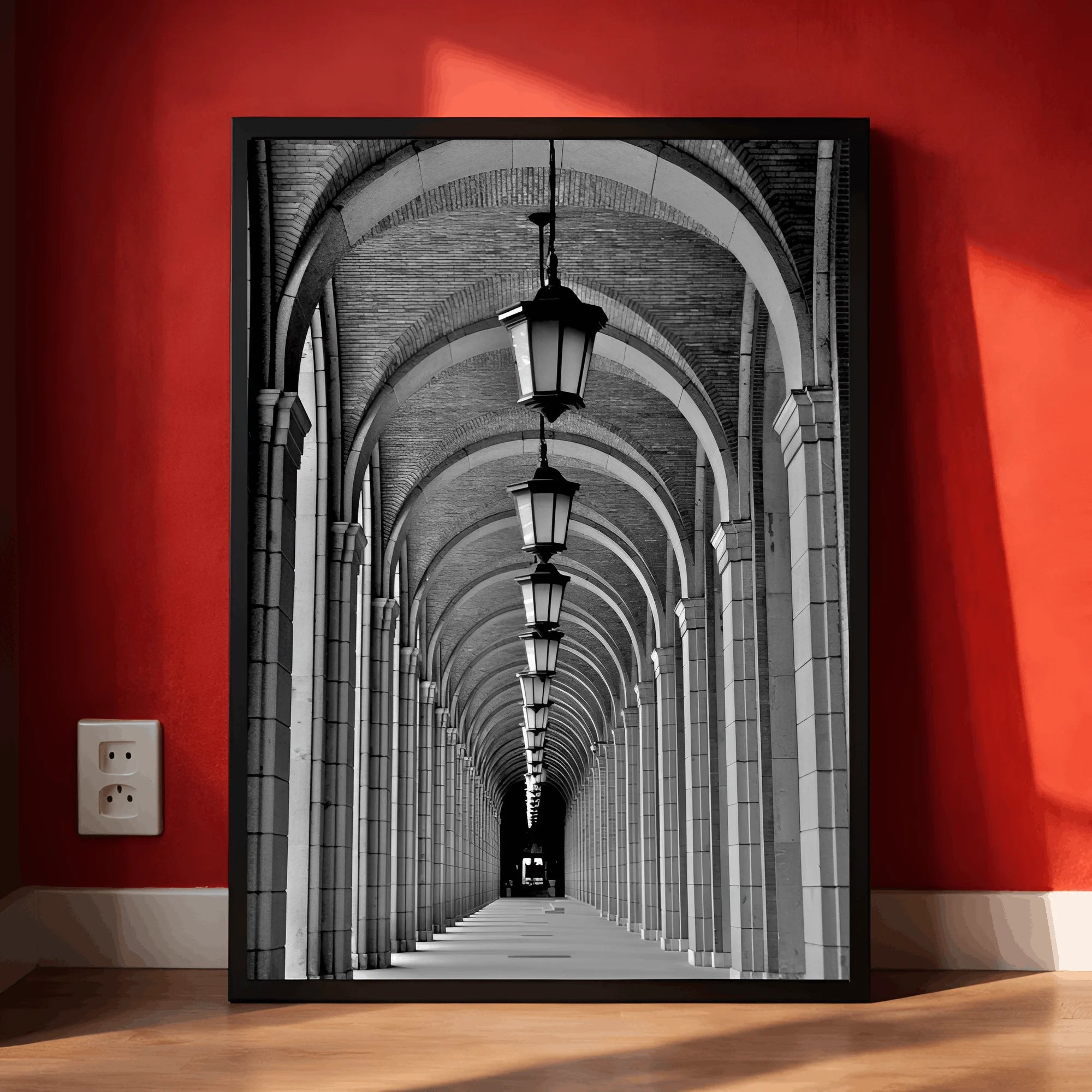 Infinite Arches – Monochrome Architectural Wall Frame