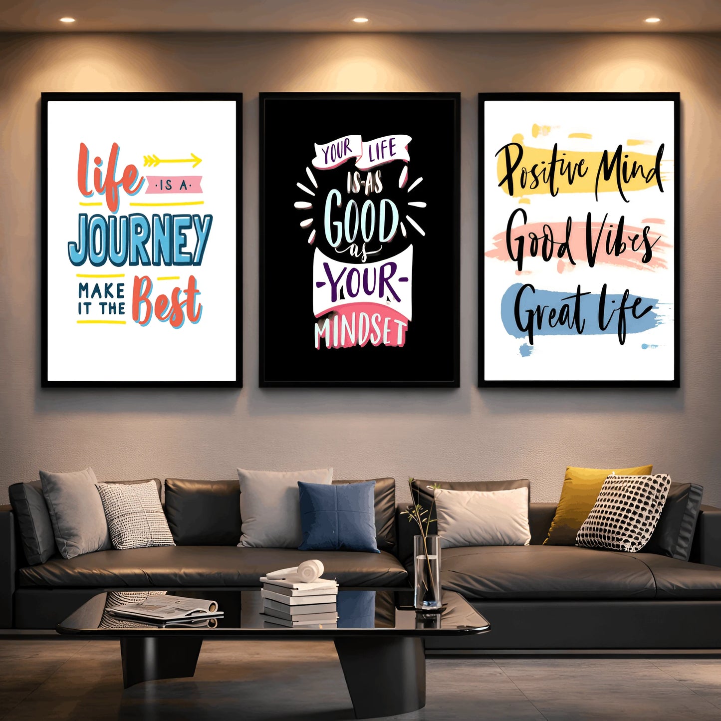 Mindset Matters | Set of 3 Motivational Quote Frames