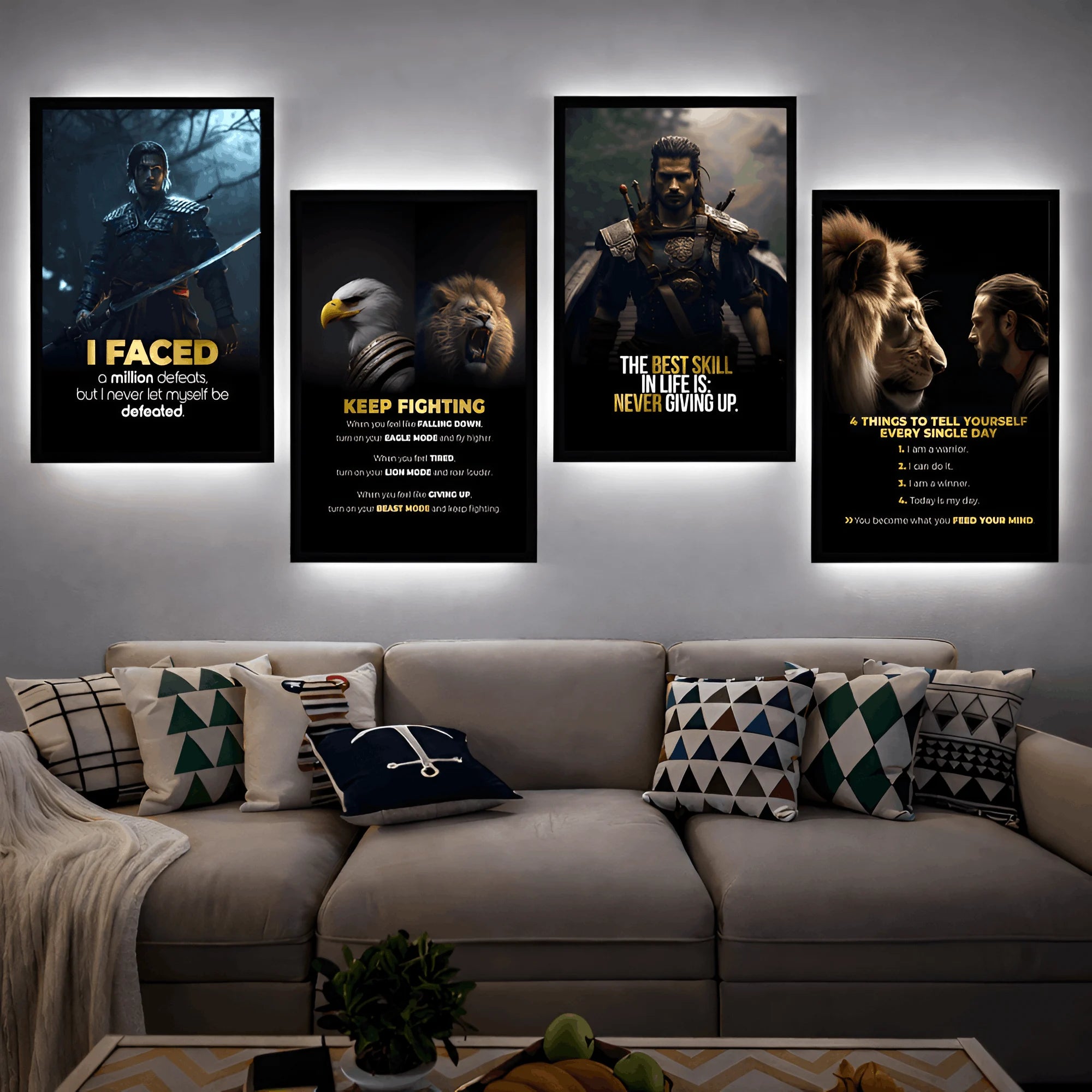 Warriors of Strength | Set of 4 Inspirational Frames