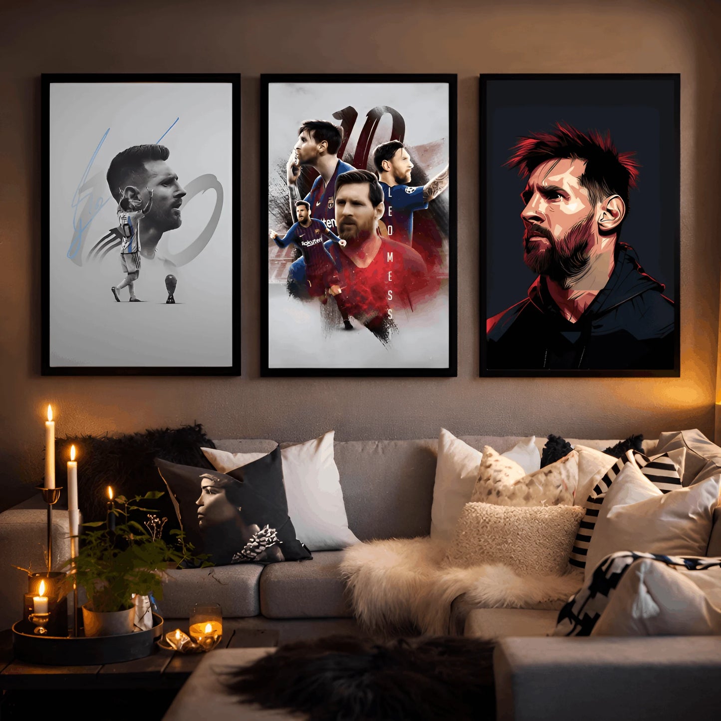 The Magic of Messi | Set of 3 Motivational Frames