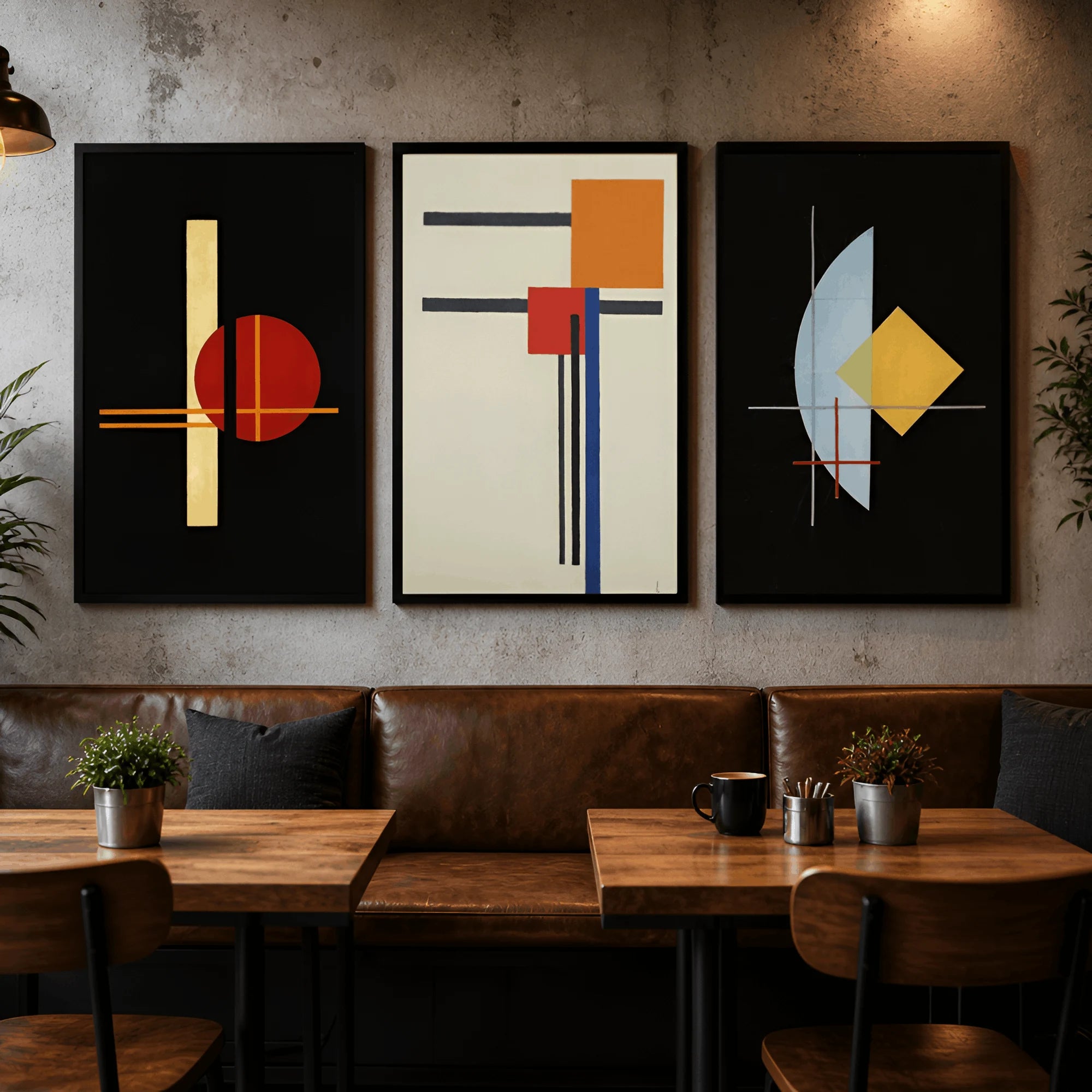 Urban Rhythm – Modern Retro Geometric Wall Frames (Set of 3)