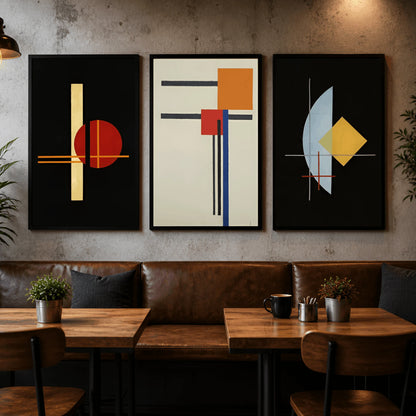 Urban Rhythm – Modern Retro Geometric Wall Frames (Set of 3)