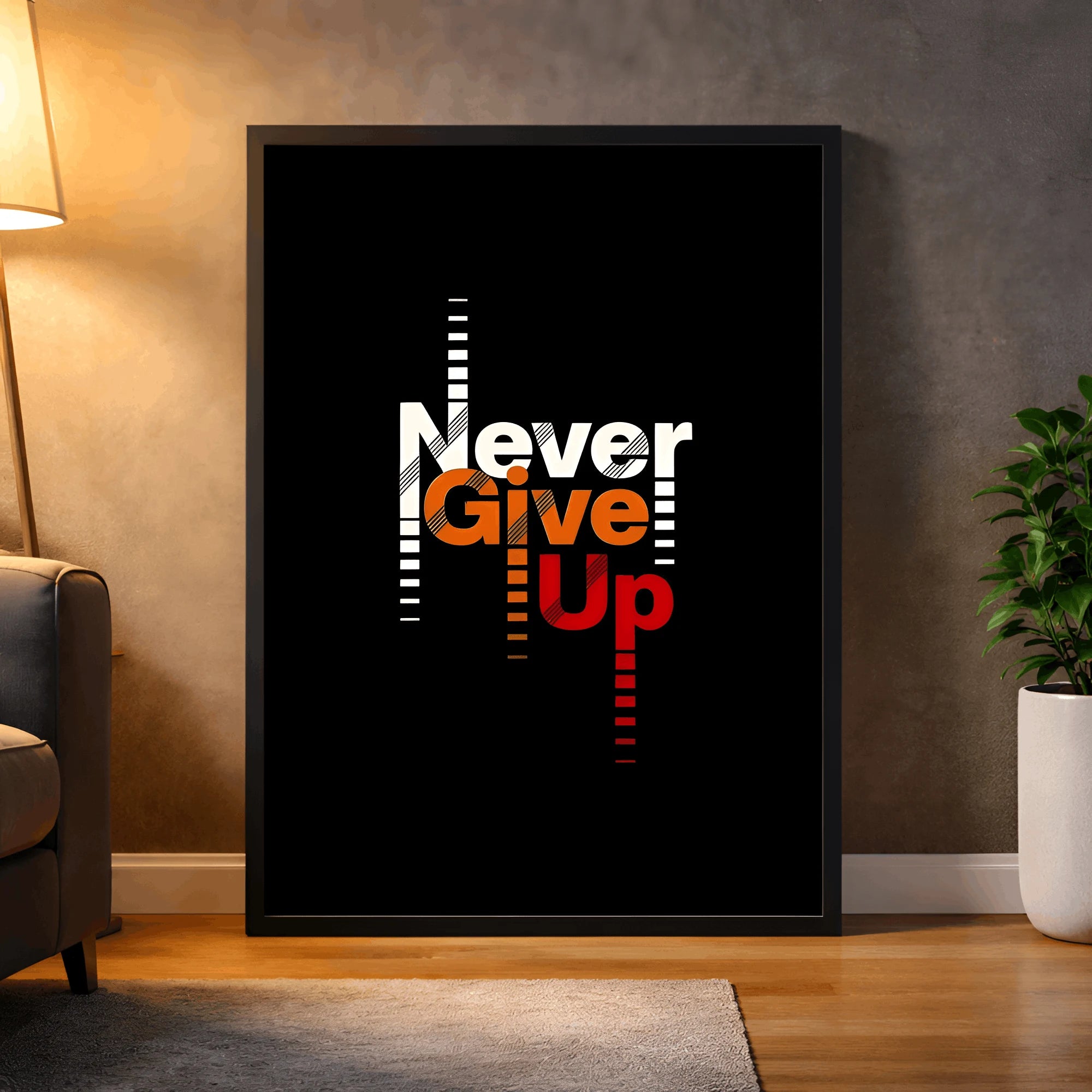 Never Give Up | Motivational Wall Frame