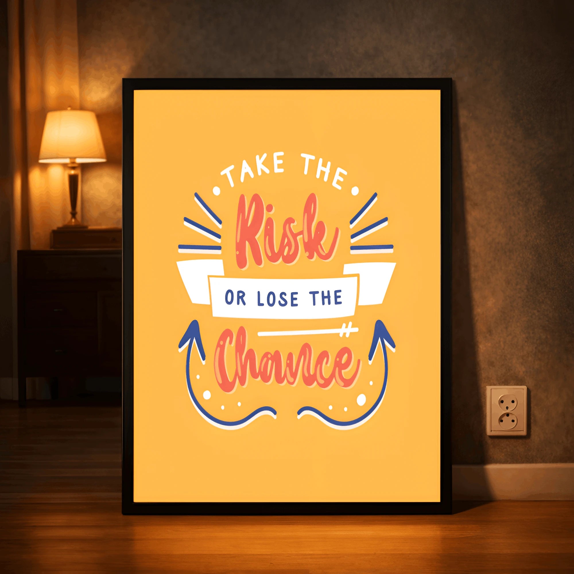 Risk It All | Bold Motivational Wall Frame