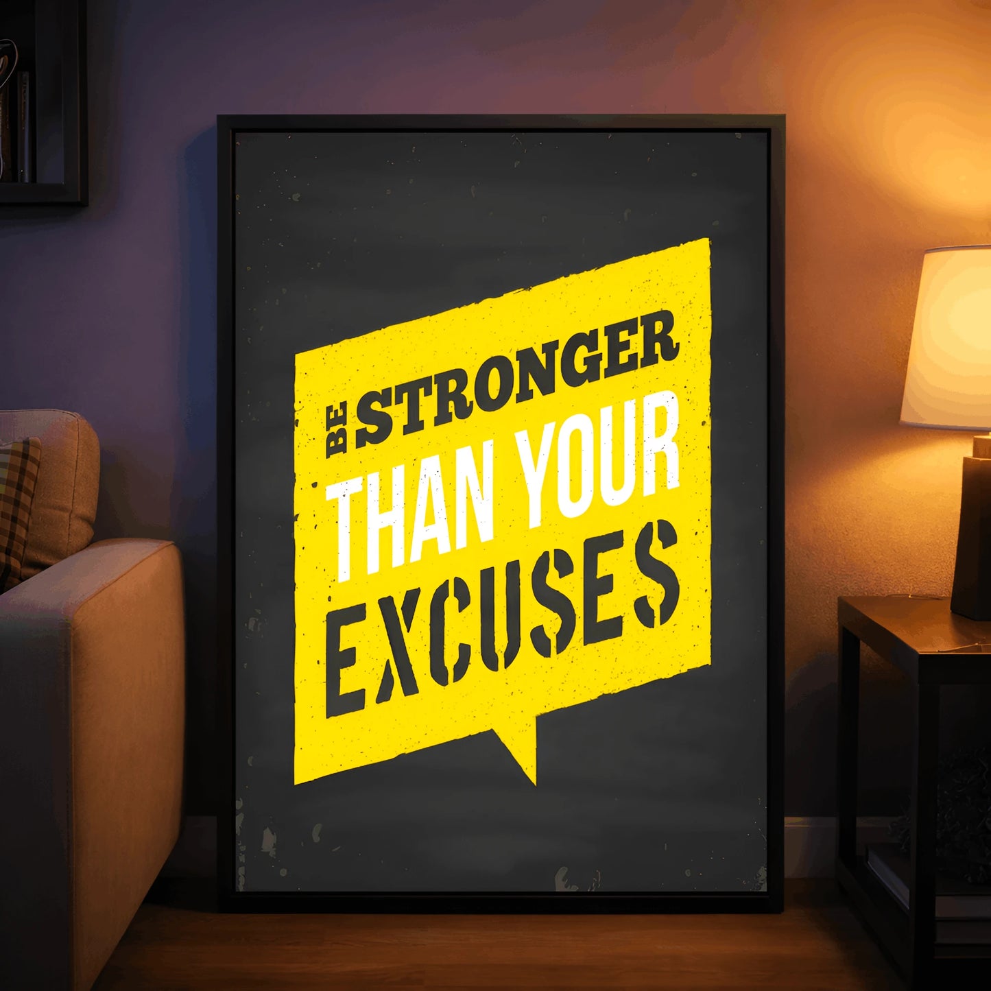 Strength Over Excuses | Power Quote Wall Frame