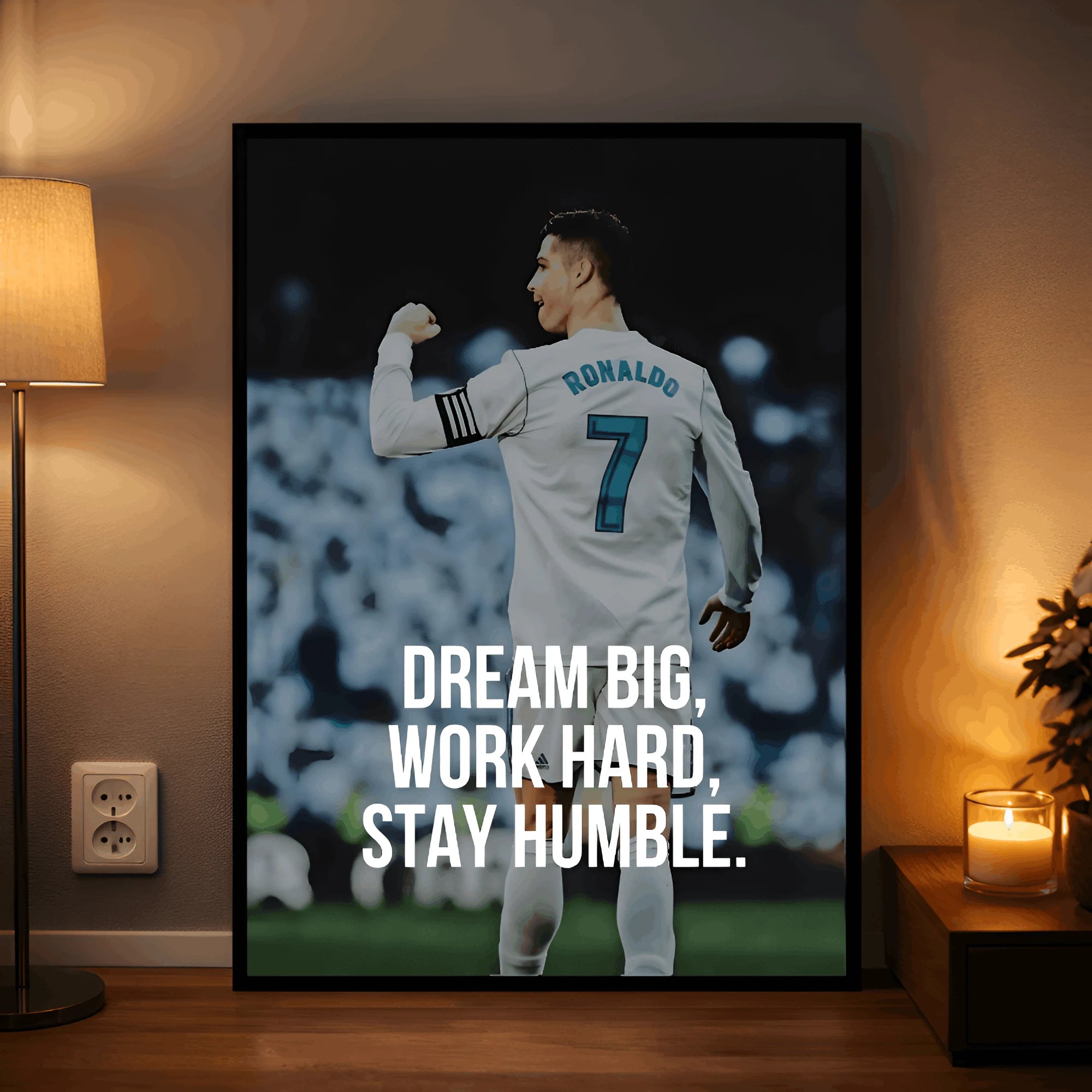 Work Hard, Stay Humble | Ronaldo Wall Art for Champions
