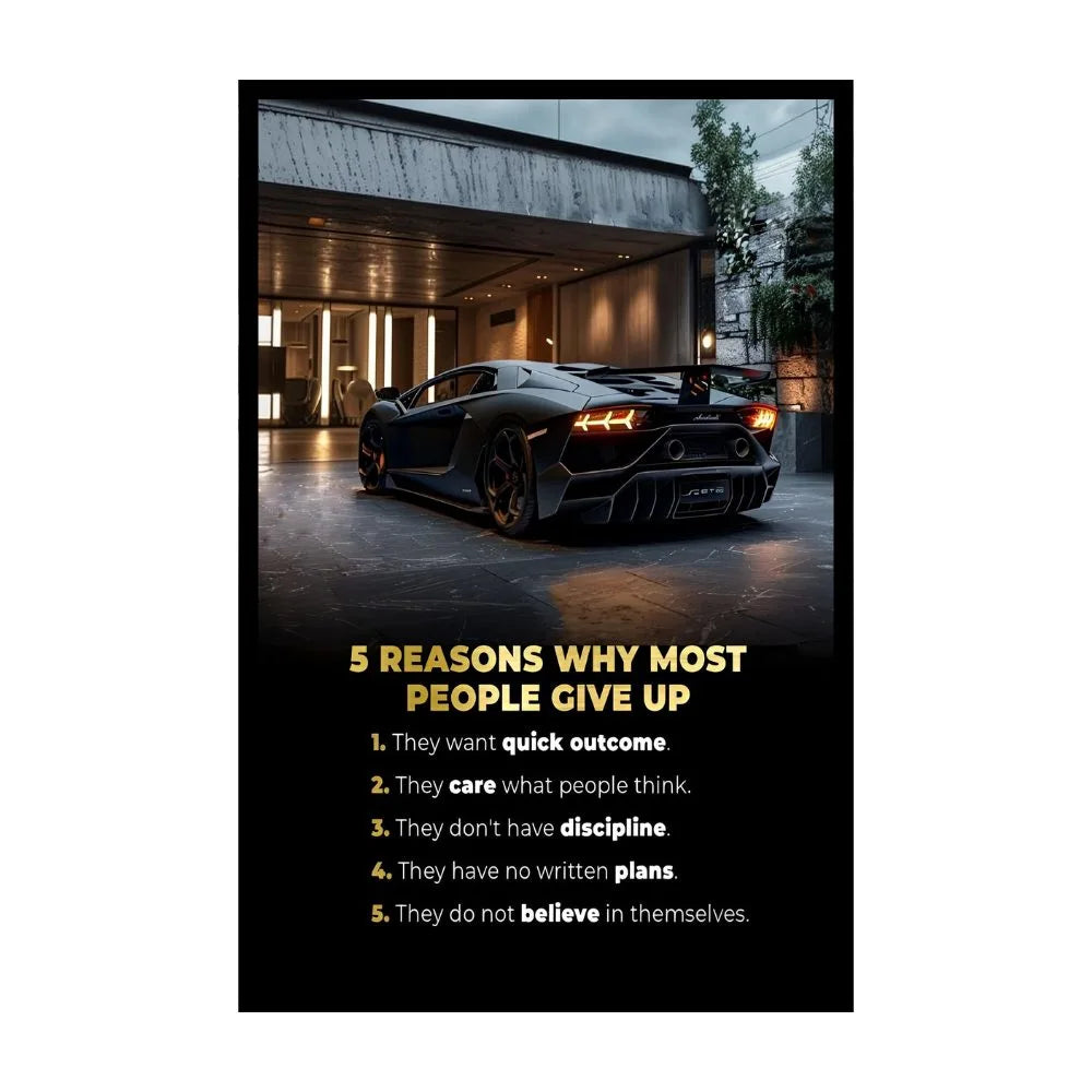 Cars Fueled by Passion | Set of 6 Motivational Car Quote Frames ...