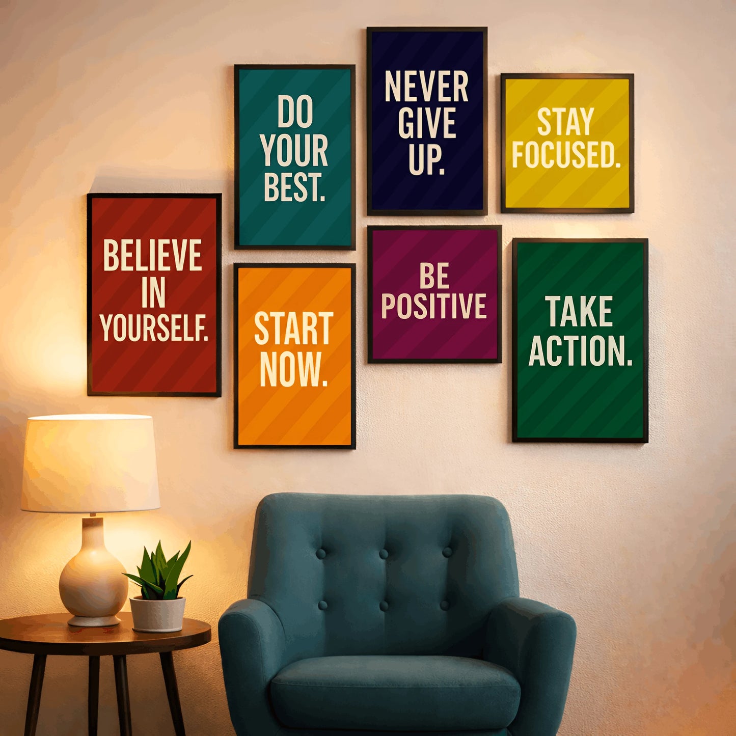 Mind Over Matter | 7-Piece Motivational Wall Frame Set