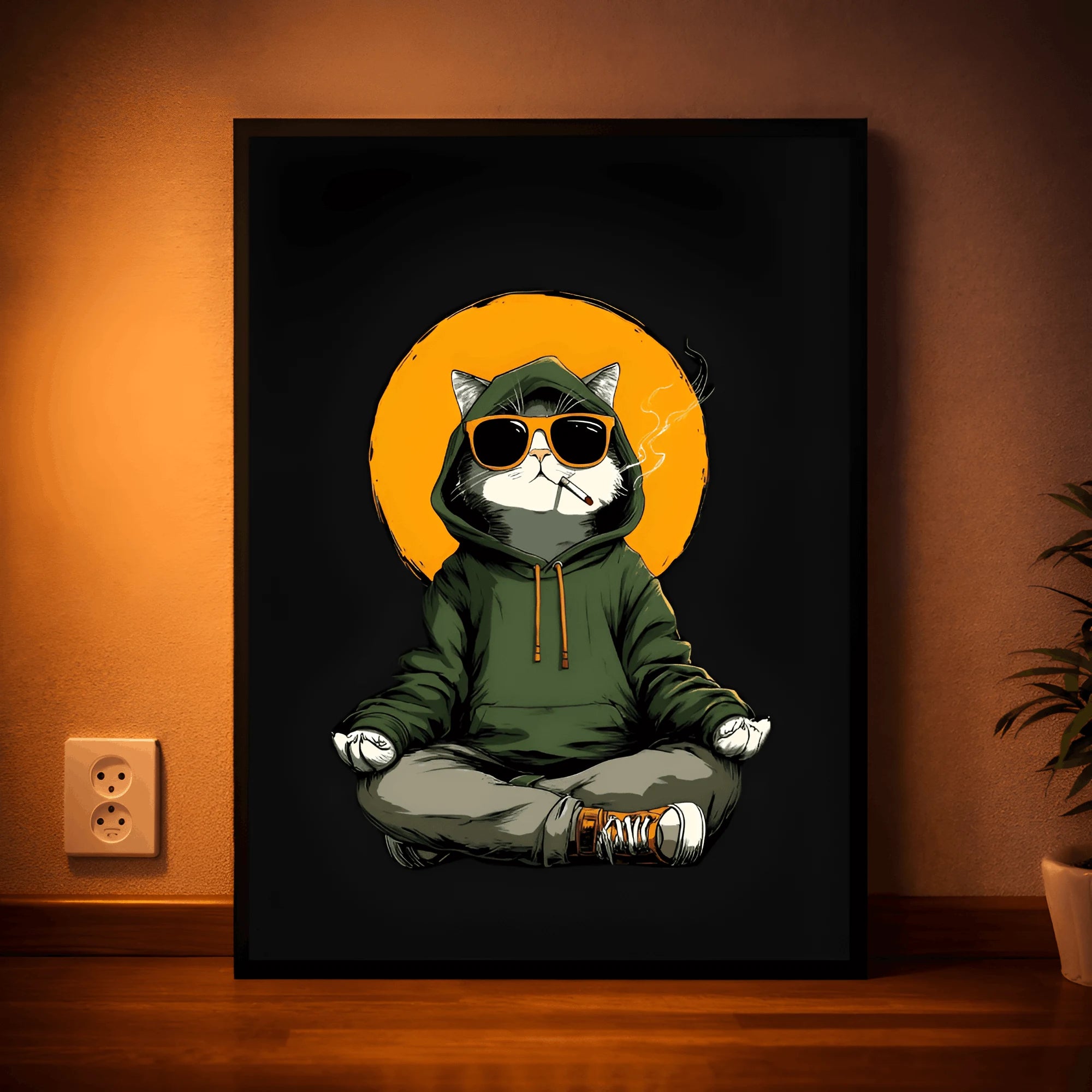 Midnight Meow – Cool Cat Poster Art