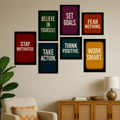 Build Your Mindset | 7-Piece Motivational Wall Frame Set