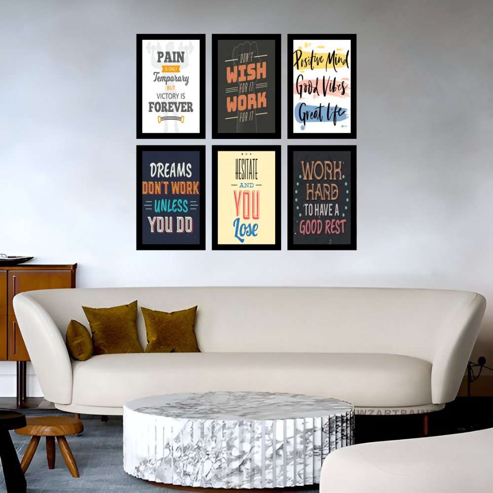 Elevate Your Ambition | Set of 6 Inspirational Frames