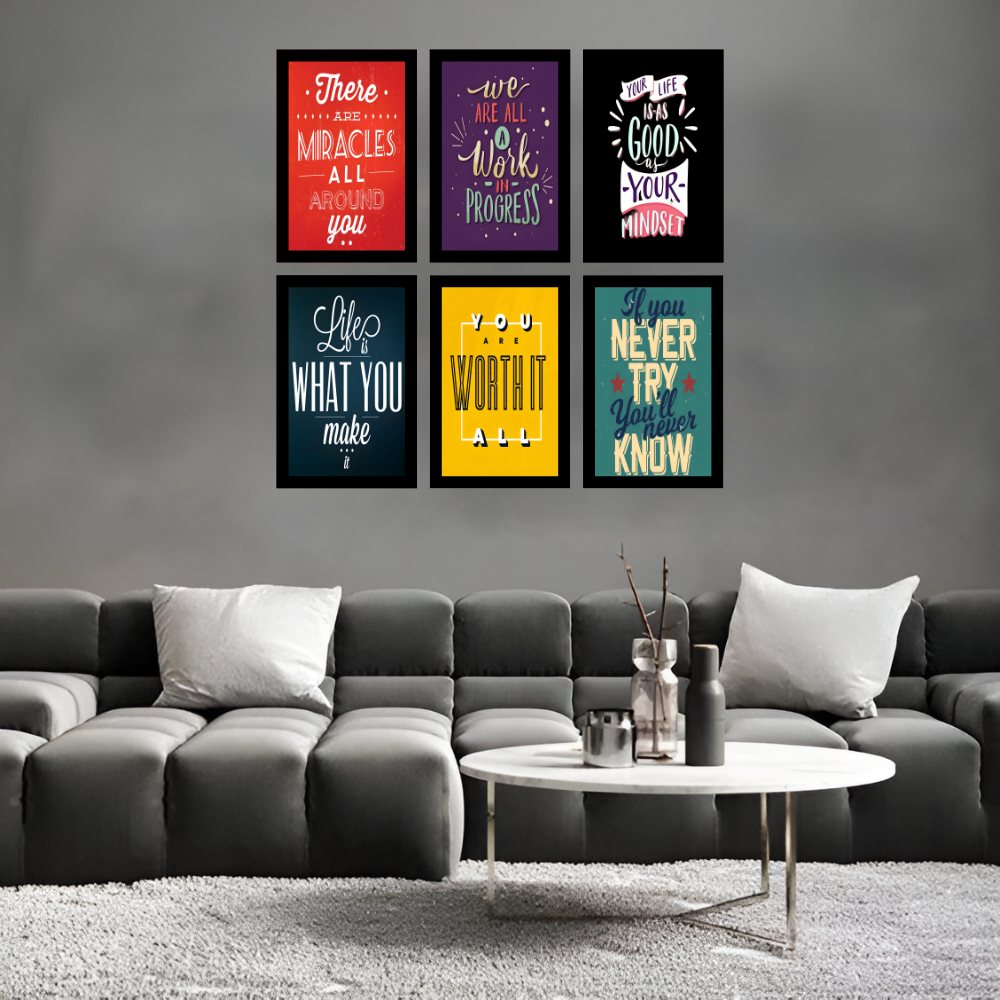Blueprint for Achievement | Set of 6 Motivational Frames