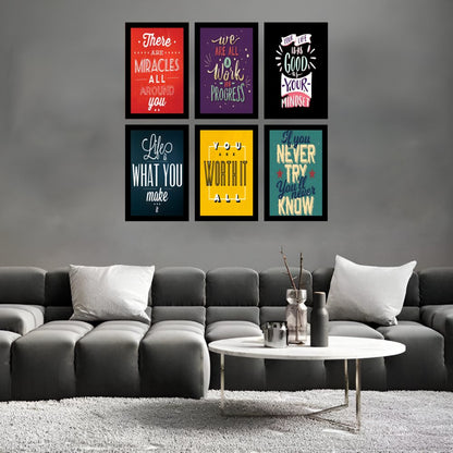 Blueprint for Achievement | Set of 6 Motivational Frames