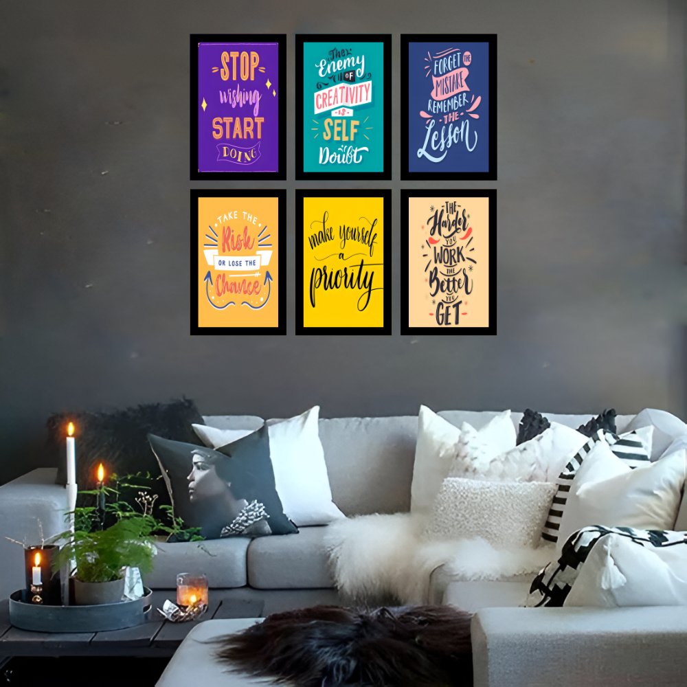 Quest for Excellence | Set of 6 Motivational Frames