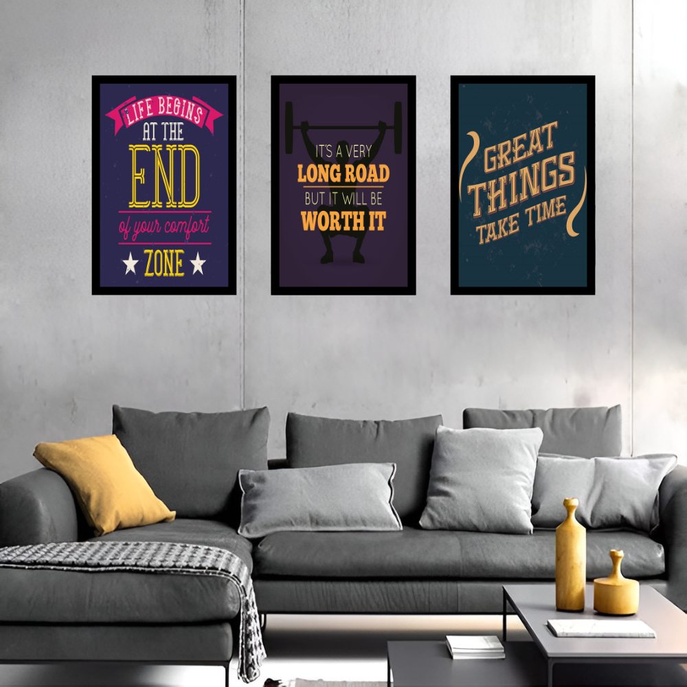Triumph Over Adversity | Set of 3 Motivational Frames – Decoria Frames