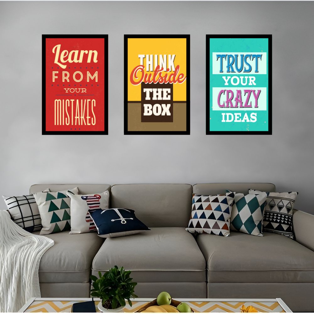 Journey to Success | Set of 3 Motivational Frames