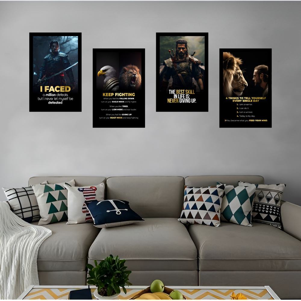 Warriors of Strength | Set of 4 Inspirational Frames