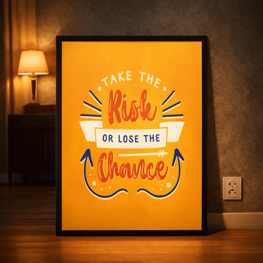 Risk It All | Bold Motivational Wall Frame
