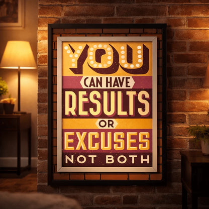 Excuses Don’t Win | Motivational Quote Frame
