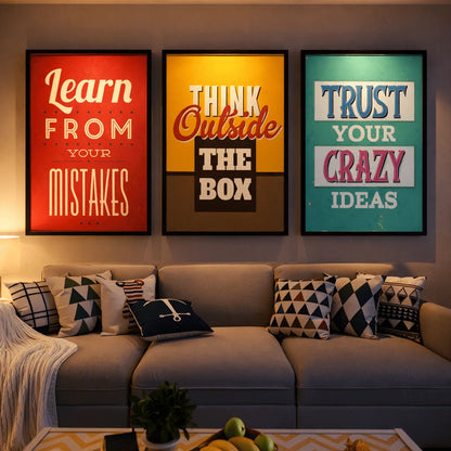Journey to Success | Set of 3 Motivational Frames