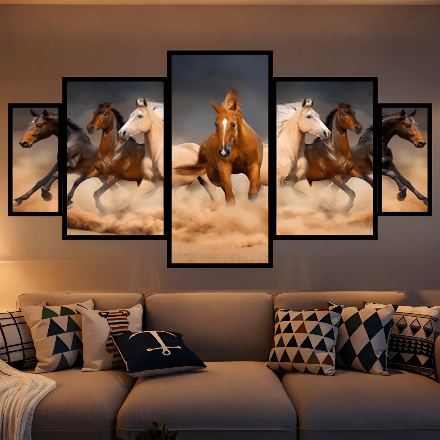 Wild Spirit – 5 Piece Crystal Horse Wall Art