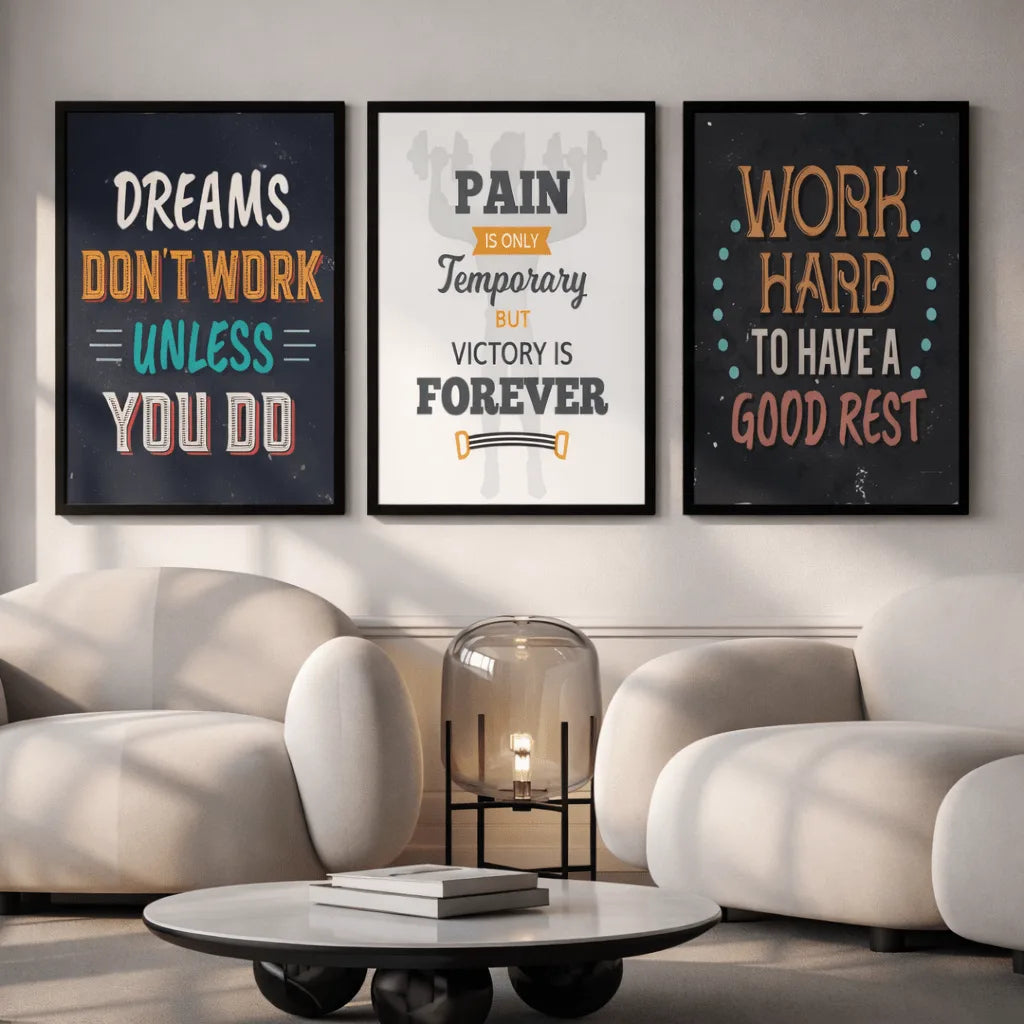 Earn Your Rest | Set of 3 Grit-Fueled Motivational Frames